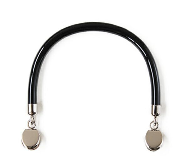 Hamanaka Bag Materials "Craft Handle with Scissor Clasp, Black/Silver, H210-217-2"