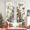 Set Of 2 Flat Printing Merry Christmas Popular Curtains Town Polyester Without Electricity Festive Wall Decor Use Curtain Made