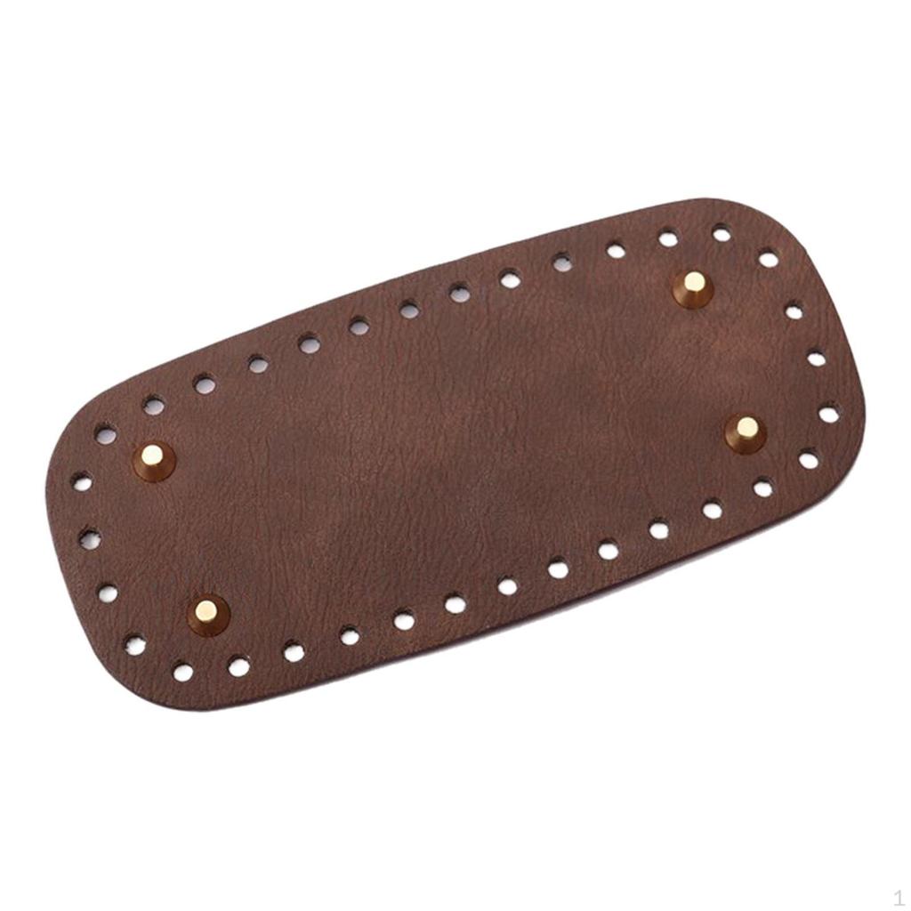 Bottom for Crochet, 1PC PU with Feet, Leather Holes Knitting Purse ,
