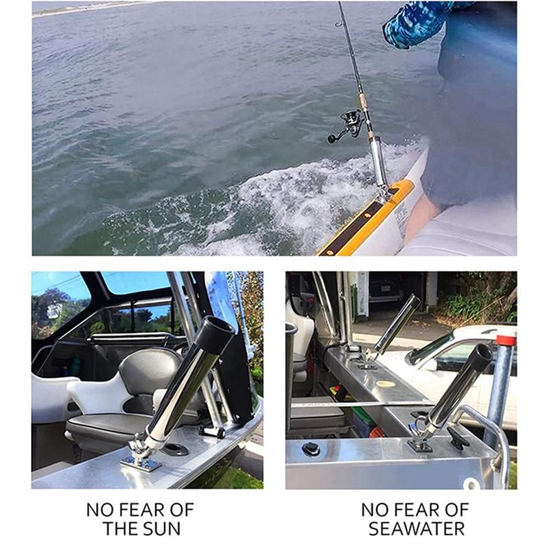 NEW-Adjustable Fishing Rod Holder For Boat,Stainless Steel Fishing Rod Holder Deck Mount For Marine Boat Yacht