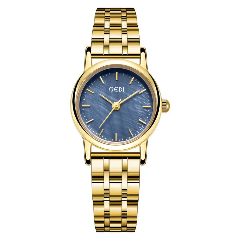 Hoogwaardige Fritillary Plaat Dameshorloge Niche High-End Stalen Band Quartz Horloge Levering Waterdicht Dameshorloge