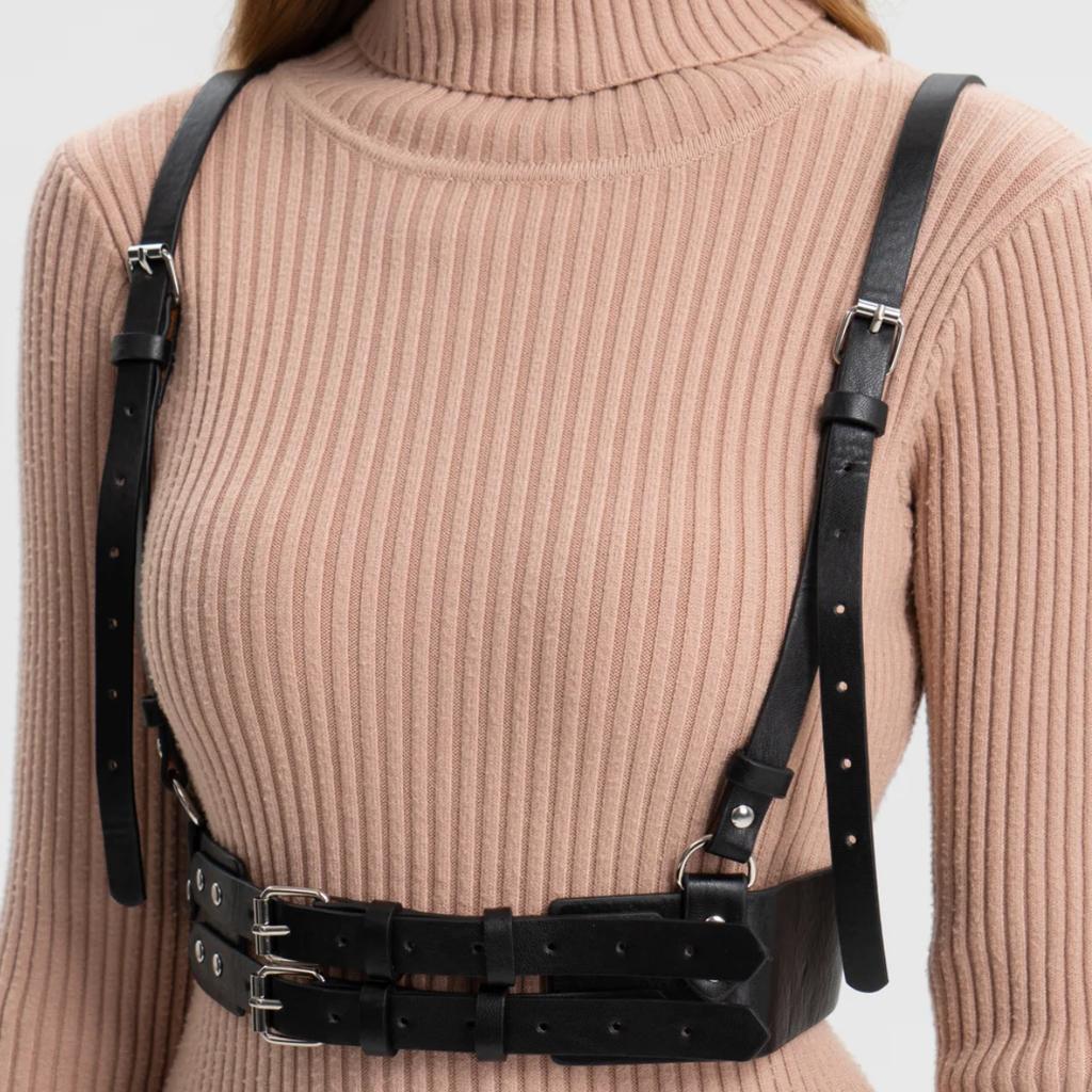 Adjustable Waist Belt Body Harness Set - Women's Fashion Accessory for Dresses, Shirts, and Cosplay Outfits