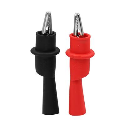 1Pair Clamp AC DC 10A 1000V Red+Black Wire Tips Test Clip