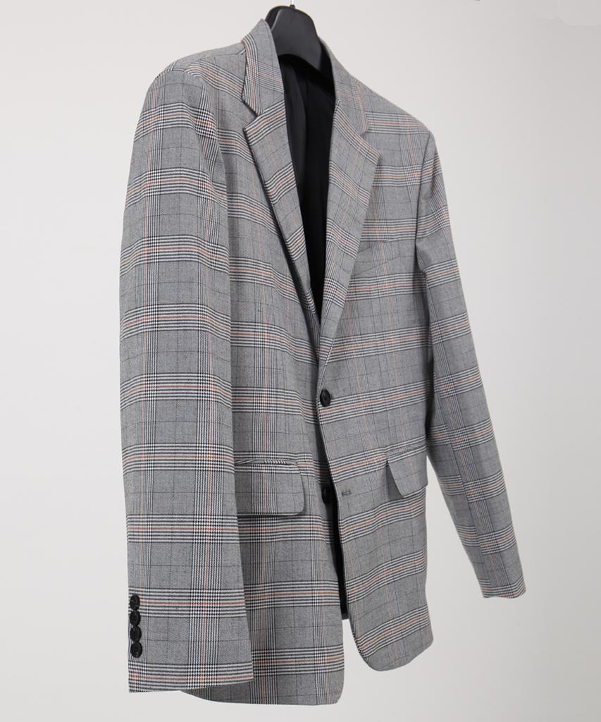 Paletot Glen Check Single Blazer_Grey