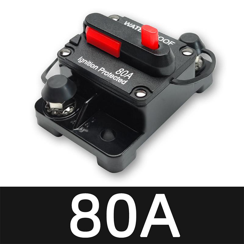 30A To 300A 12V-48V Circuit Breaker Power Protect Fuse Trolling with Manual Reset Waterproof Car Boat Manual 80A 100A 200A 250A