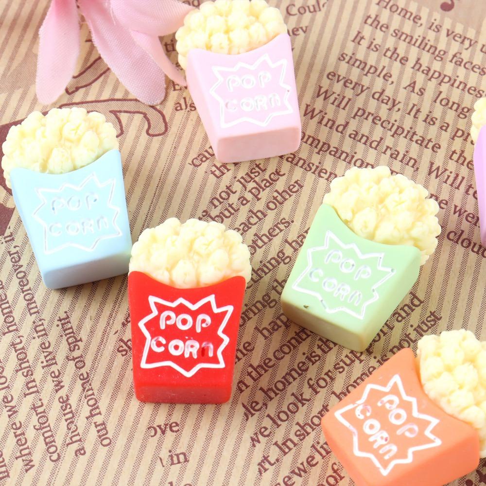 10pcs Simulation Popcorn  Dollhouse Miniature Food Play Simulation Mini Popcorn Resin Food Model Doll Accessories Toys