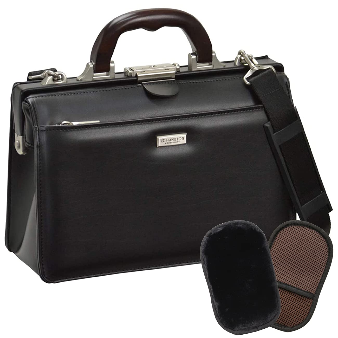 

[Hirano Bags, Toyooka Craftsmanship] Made in Japan Men s Dulles Bag with Natural Wood Handles, Wide Opening, Fits B5 Documents, and Original