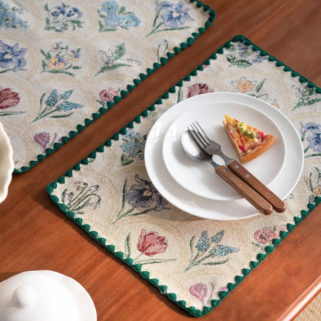 Dining Table Cotton  Linen Table Runner with Tassels