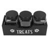 Dog Treat Container Solid Wood and Plastic Multifunctional Pet Food Storage Container for Home