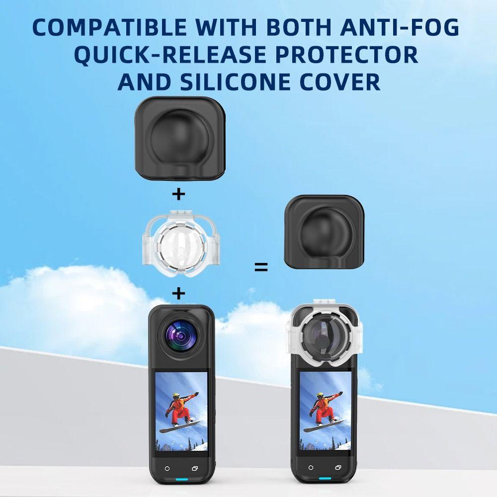 Anti-fog Lens Guard Transparent Quick-release Lens Cover Optical-grade PC Protective Cap for Insta360 X5