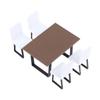 Miniature Dining Table And Chair Set 1/12 Dollhouse Mini Table Chair Furniture Model Dollhouse Home Scene Decor Pretend Play Toy