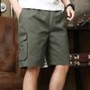 Letnie Męskie Spodenki Casualowe Luźne Elastyczny Pas Regulowany Sznurek Wielokieszeniowe Krótkie Spodnie Mężczyzna w Średnim Wieku Długość do Kolan Spodnie Sportowe