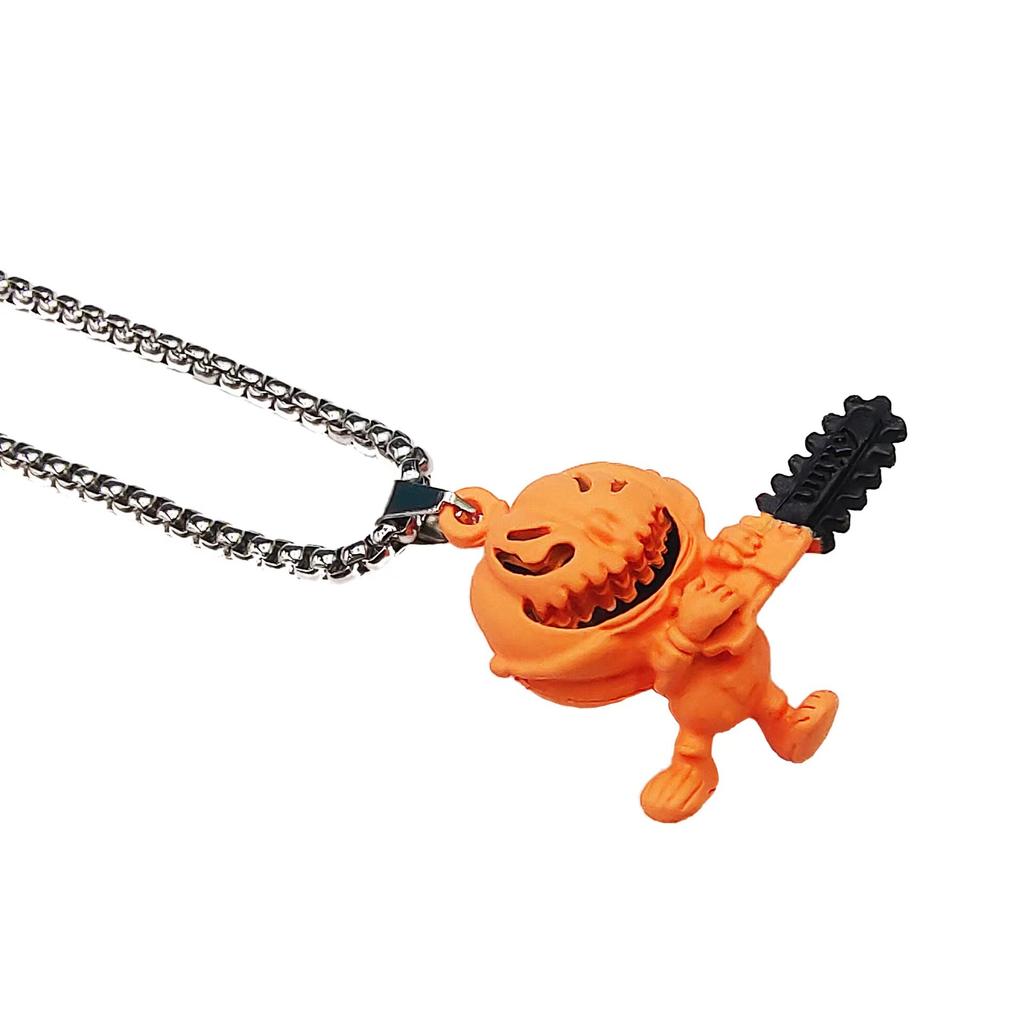Halloween Funny Cartoon Pumpkin Pendant Street Man Joker Personality Necklace New Cross-border Jewelry Accessories Pendant.