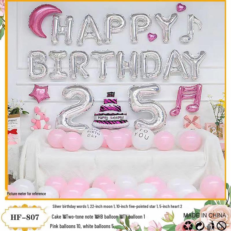 18th Birthday Party Aluminum Balloon Set - Wall Decoration Background