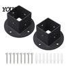 Wood Post Support 2" x Square Base, Heavy Duty Floor Flange Deck Fence Repair Bracket for 2 Inch Post, Railing, Porch Handrails, Mailbox Railing Mount