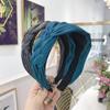 Women's Pure Color Simple Fabric Handmade Twist Braid Knotted Wide Side Hair Band