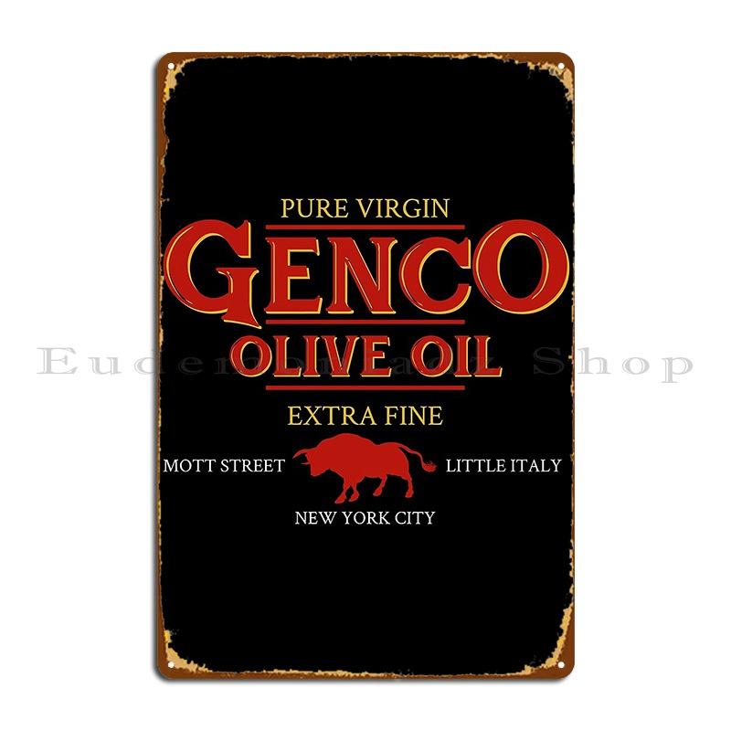 Genco Olive Oil Godfather Metal Sign Cinema Funny Design Bar Cave Designs Tin Sign Poster 20X30CM