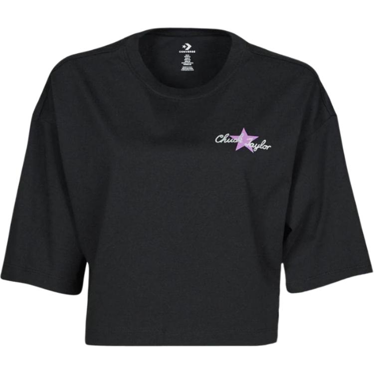 Converse T Shirts Women s Black Crew Neck 10022832-A02 XL