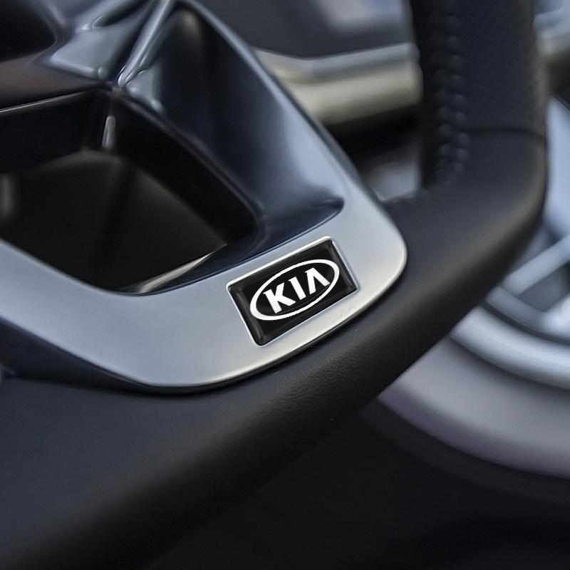 2/5/10 ks Emblém s logem auta 3D samolepky Karbonové vlákno Volant Pro Kia Rio Ceed Sportage Cerato Soul Sorento K2 K5 Skládací Autodoplňky