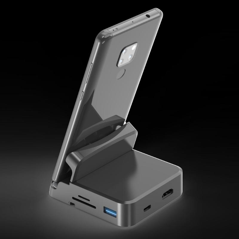 Versatility USB C Hub USB C Expansion Dock with Phone Stand Function for Highly Speed Data Transfer &Charging Efficiency