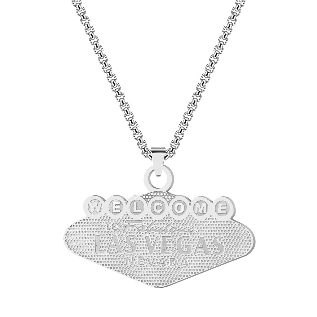 

Kinitial Women Letter Las Vegas Charm Pendant Necklace Jewelry Female Statement Geometric Choker Chain Necklaces for Woman Gift