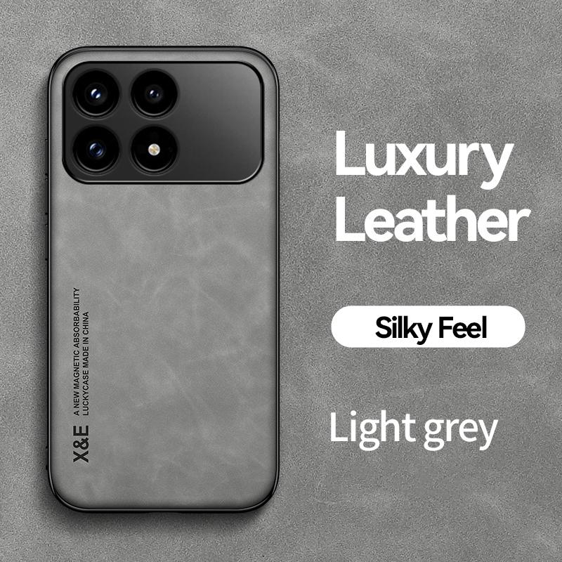 KEYSION Luxury Retro PU Leather Phone Case for Xiaomi POCO F8 Pro Soft Silicone+PC Shockproof Phone Back Cover for POCO F8 Ultra