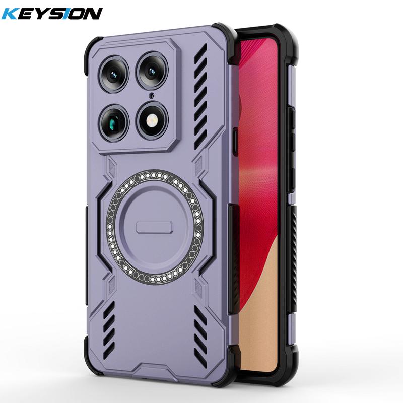 

KEYSION Hollow Heat Dissipation Case for Motorola Signature 5G TPU+PC Magnetic Cooling Shockproof Phone Cover for MOTO Signature for MOTO Signature фіолетовий