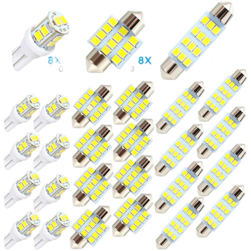 

Car Interior Lighting Kit 24PCS T10 LED Set for Dome Map License Plate Door and Trunk Lights with Wide Application Range жовтий