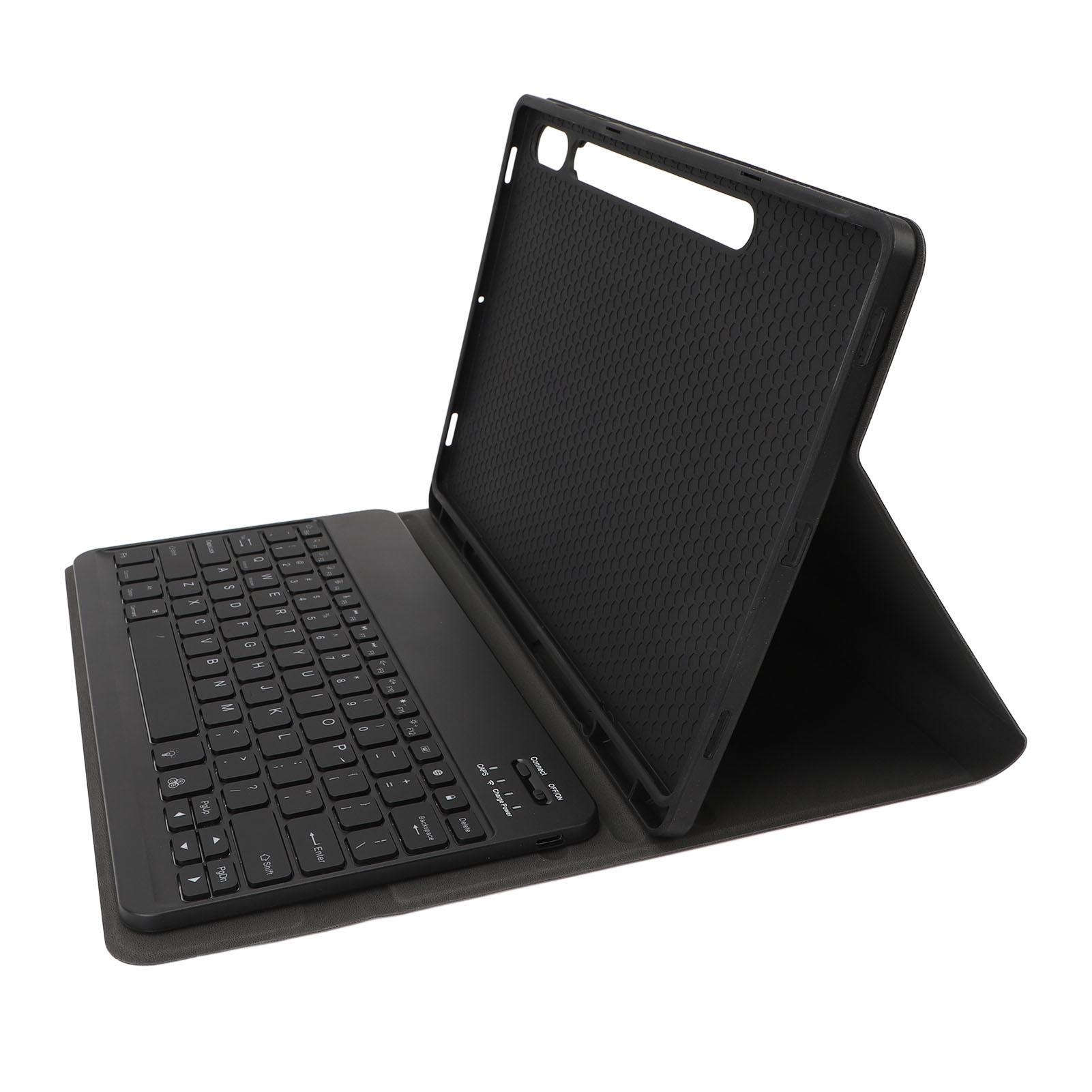 

Keyboard Case for Galaxy for Tab S9 S8 S7 Series Colorful Backlight Wireless Bluetooth PU Leather чёрный