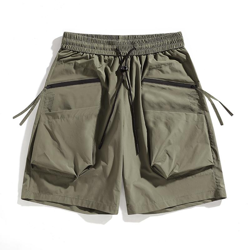 Men's Cargo Shorts, Loose Straight Casual Sports Ice Silk Shorts, Versatile Five-quarter Pants