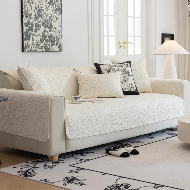 Cotton Sofa Cushion Cotton Fabric Non-Slip Simple Universal Chinese Sofa Cover Cover Cloth Cushion