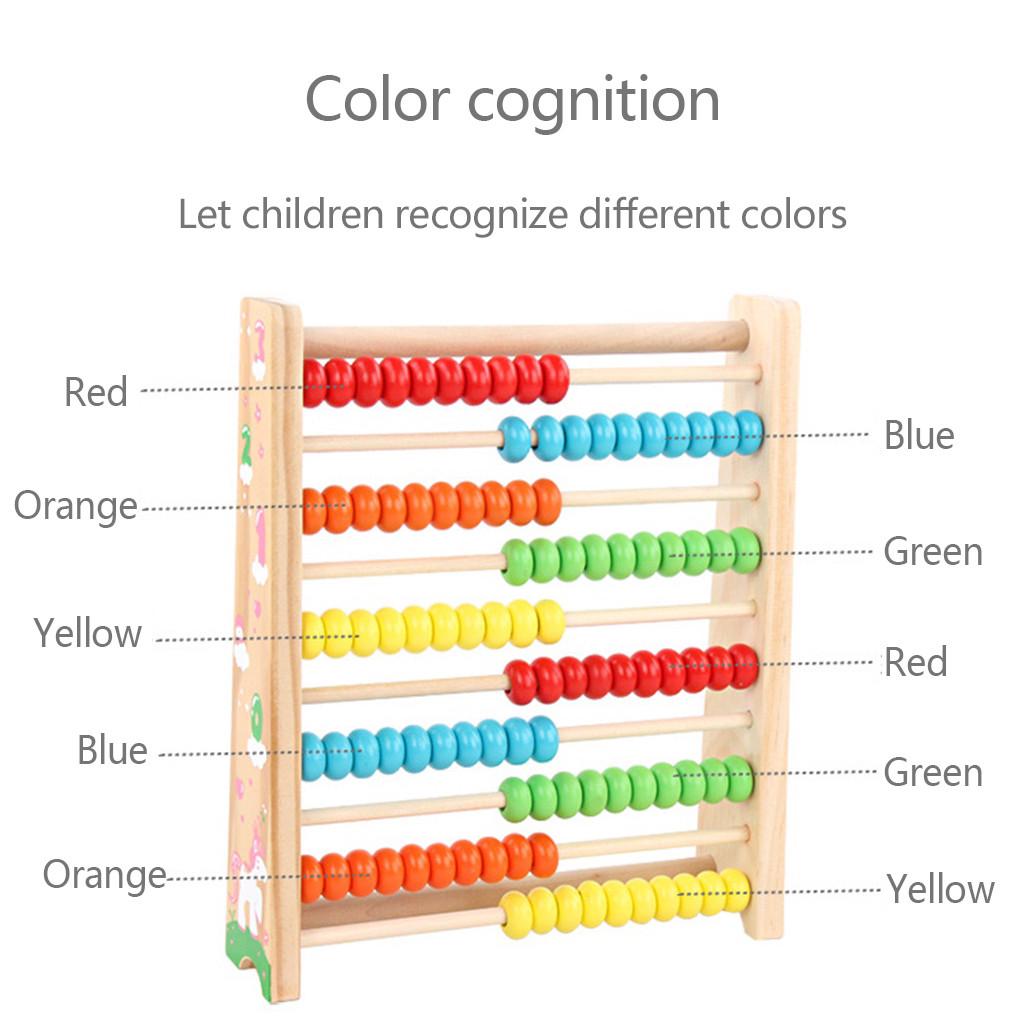 Wooden Toy Developmental Toy Brightly-Colored Wooden 100 Beads for Kids Math