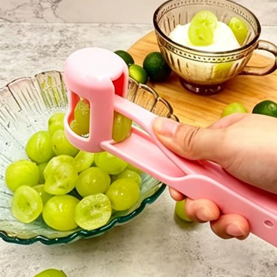 Kráječ ovoce na hrozny a cherry rajčátka, manuální odpeckovač a dělič s čepelí z nerezové oceli, bez BPA, vhodný do myčky nádobí, nezbytný kuchyňský nástroj na saláty