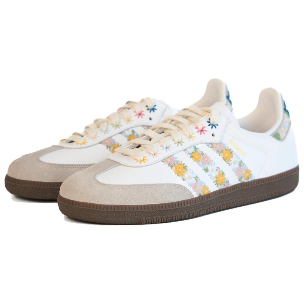 Adidas Originals X Juice Samba Og Floral Fresh Summer Limited Durable Low-Top Sneakers Unisex Sneakers White HQ5155
