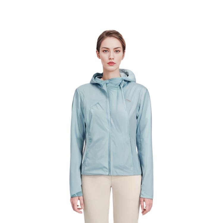 DECATHLON SH500 Solid Color Outdoor Leisure Sports Zipper - 10 Degree Warm Waterproof Hooded Jacket Jacket Women's Light Blue Grey