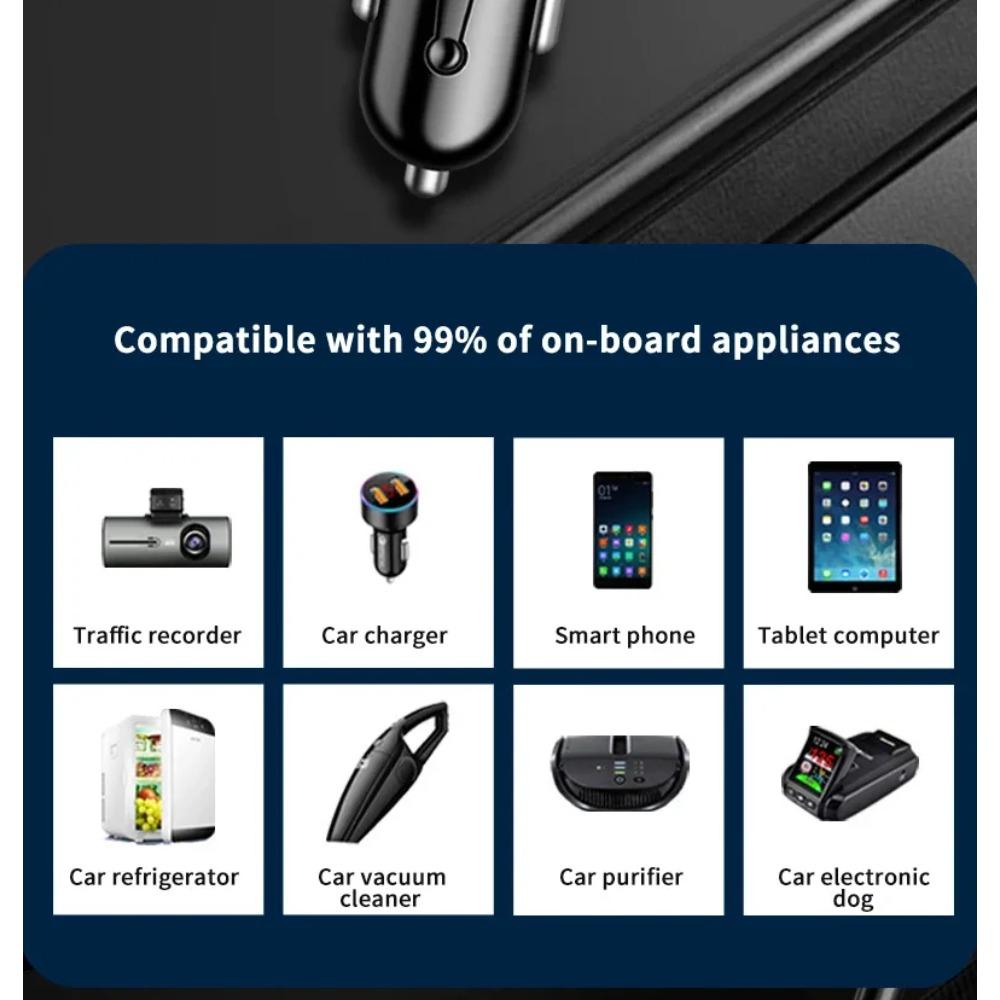 5 In 1 PD 30W Super Fast Charging Socket Car Charger 4 Ports USB Type C Fast Charging for IPhone 16 15 Xiaomi Samsung