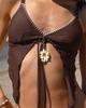 Korean Style 2025 Three-Piece Bikini Set: Sexy Split Skirt Swimsuit with Tie-Up Solid Color for Women