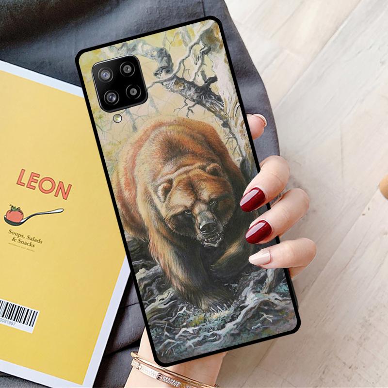 Cute Grizzly Bear For Samsung Galaxy A16 A26 A54 A34 A14 A22 A32 A52 A55 A35 A15 A53 A13 A05 A06 A36 A56 Case