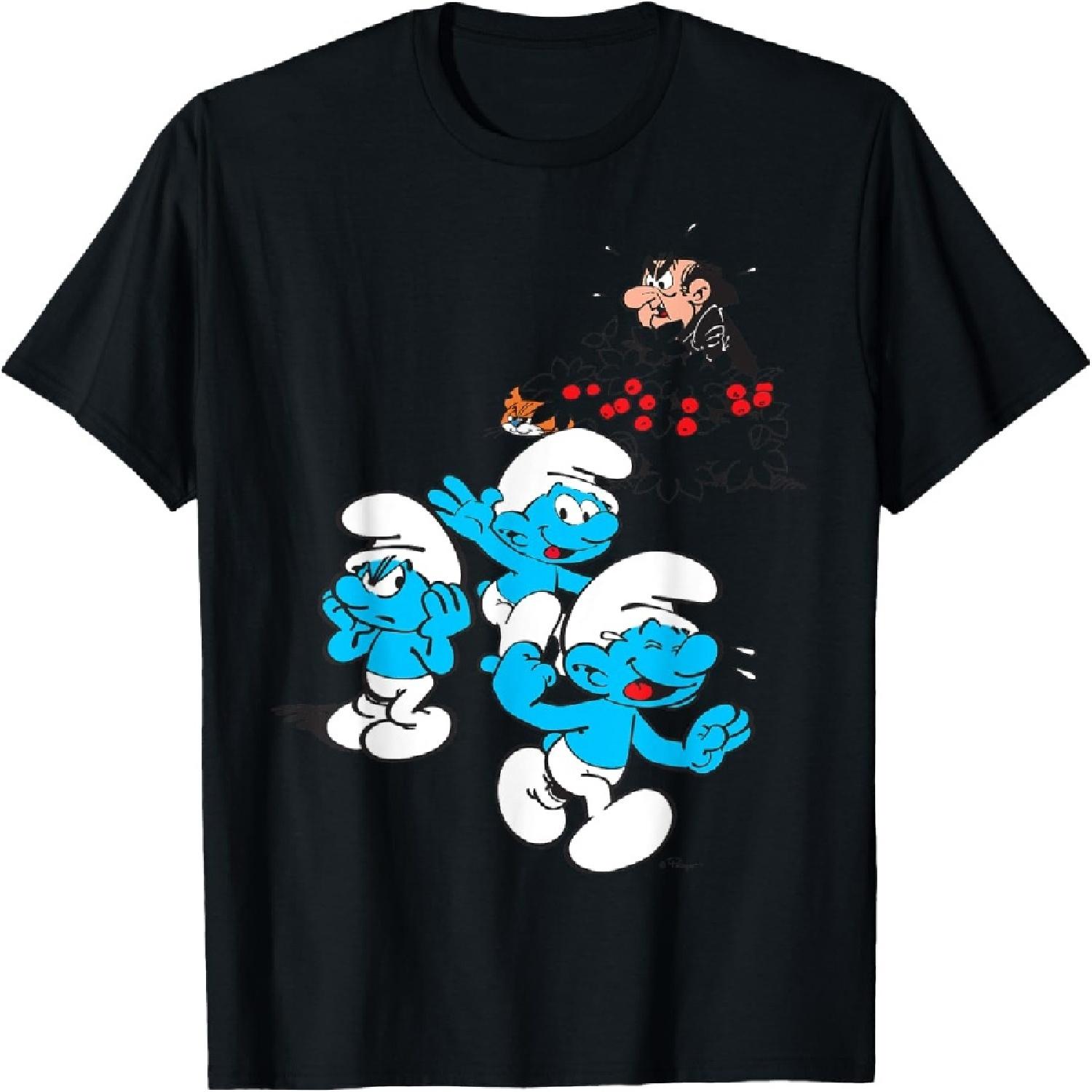 Смурфики Группа Смурфиков Гаргамель Зачарованные Синие Друзья Фанаты Футболка S
