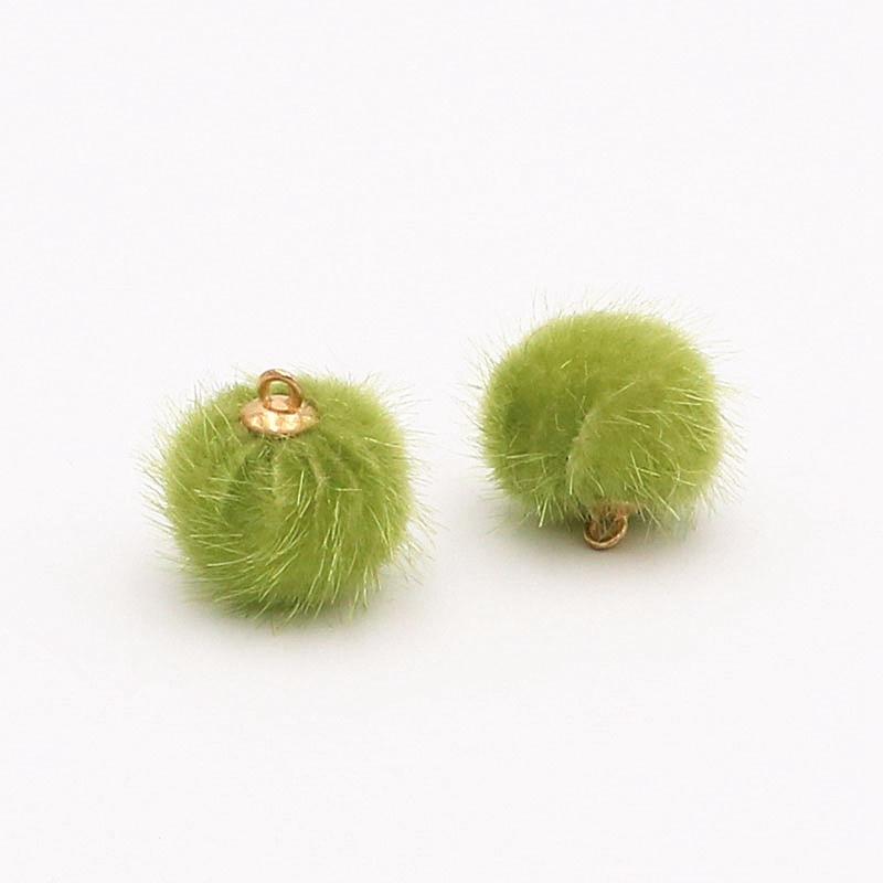 Mink Fur Ball Key Ring Accessories Clothing Hair Accessories 10pcs DIY Ornament Accessories Pendant Materials Earrings Eardrops Accessories
