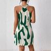 European and American Women's Striped Sleeveless Halter Dress - 2024 Collection