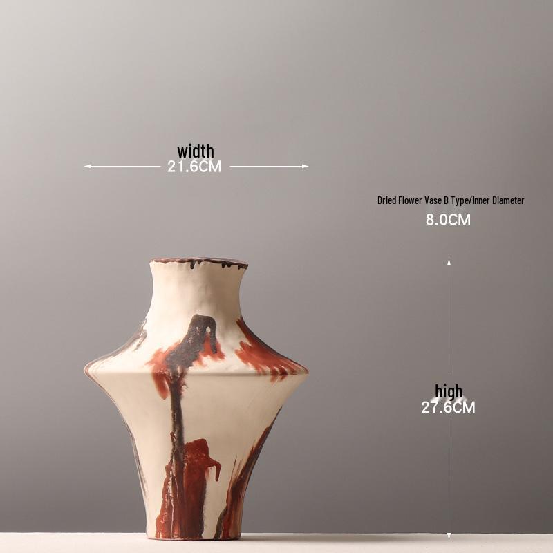 Modern Retro Abstract Art Pottery Vase for Home or Hotel Decor