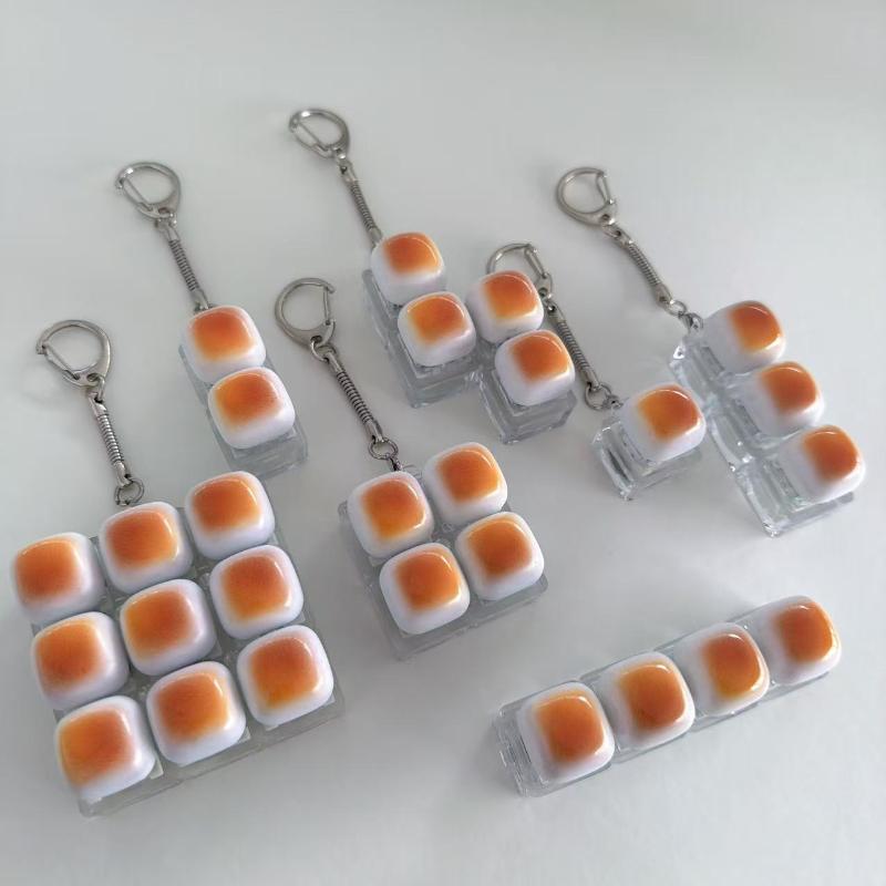 Relaxing Caramel Bread Design Fidget Keychain Diy Keyboard Keycap Finger Keyboard Cap Relief Stress Pass The Time Clicker Adult