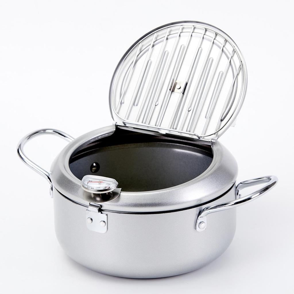 Haushalts-Temperaturkontrollierte Japanische Tempura-Fritteuse - Mini Kohlenstoffstahl, Induktionskochfeld-kompatibel.