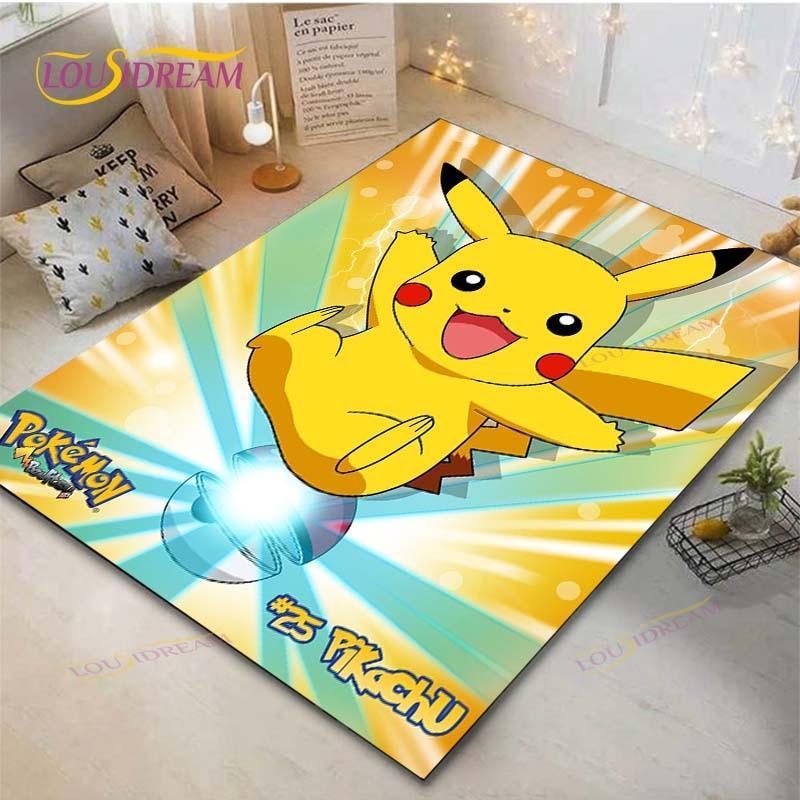 Pokémon Pikachu Teppich Wohnzimmer Schlafzimmer Bettvorleger Arbeitszimmer Computerstuhl Heimtextilien Fußmatte Teppich