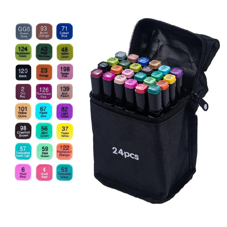 

Plastic Art Markers Set with Double Tip for Fine Detailing and Broad Coloring Vibrant Long Lasting Color Ergonomic Shape