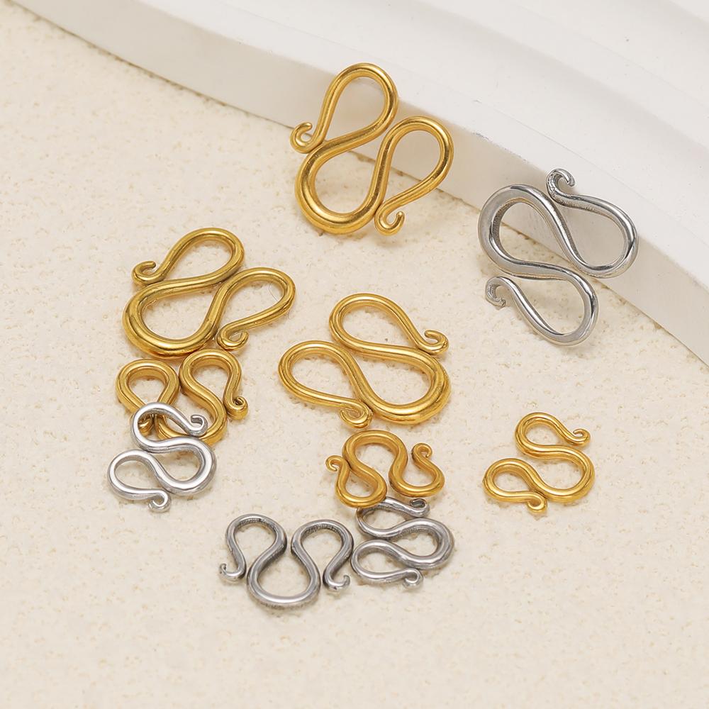 20pcs Stainless Steel W Shaped Clasps Hooks DIY Jewelry Making Bracelets Finding Necklace Pendant Accessories Anklets Supplies