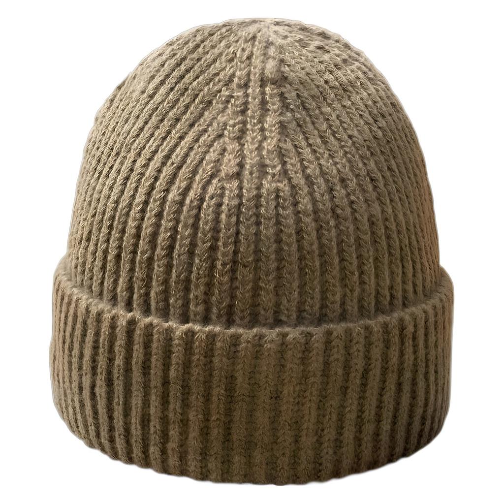 Winter All match Warm and Ear protecting Solid Color Light Plate Knitted Hat with Big Head Circumference and Face Shaping Small Cold Hat