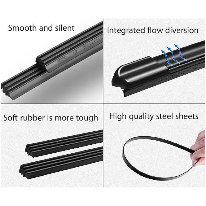 EDKAY Car Front Rear Windscreen Wiper Blades for Geely Azkarra 2021 2022 Atlas Pro NL-3 Accessories Wiper Blade Brushes Cutter Windshield Wiper Blade