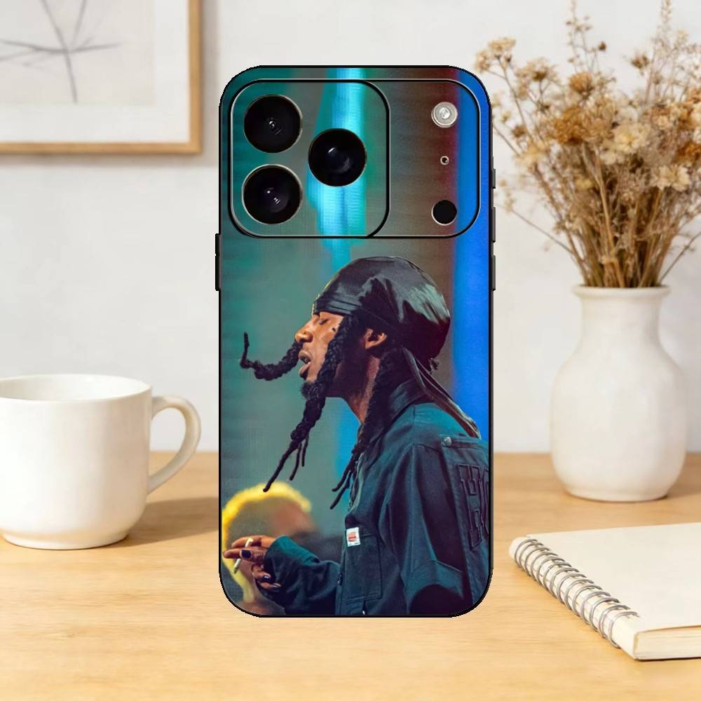 Playboi C-Carti Rapper Phone Case For iPhone 17,16,15,14,13,12,11 Plus,Pro Max,SE4Soft Silicone Black Cover